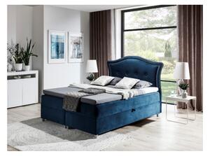 Elegantní rustikální postel Bradley 200x200, modrá + TOPPER