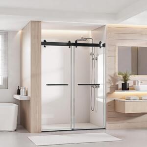 VEVOR Bezrámové sprchové dveře (1219 x 19330 mm/š x v), posuvné dveře z 10 mm silného čirého bezpečnostního skla s nerozbitným nano povlakem, posuvné sprchové dveře včetně kolejnice, těsnicí lišty a montážní sady