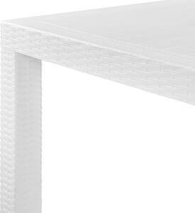 Zahradní stůl v ratanovém vzhledu 140 x 80 cm bílý FOSSANO