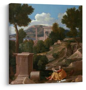 Obraz - Nicolas Poussin, Landscape with Saint John on Patmos, reprodukce (30x30 cm)