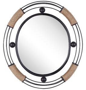 Nástěnné zrcadlo 55 x 50 cm černé MOULINS