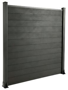 Floordirekt WPC plot Ponza 180x180cm černý moderní zahradní plot s hliníkovými sloupky odolný proti povětrnostním vlivům snadná údržba jako ochrana před zvědavými pohledy a větrem