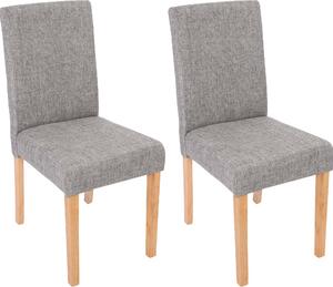 Jídelní židle Litta šedá látka (SET 2 ks) - Světle hnědá