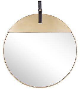 Nástěnné zrcadlo se závěsným popruhem ø 60 cm zlaté GURS