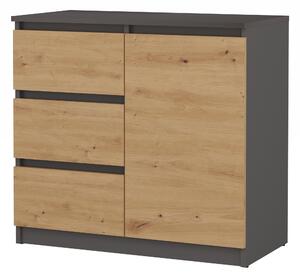 Topeshop 1D3S ANT/ART KPL, Antracit, Dub, 3 zásuvka/zásuvek, Dřevotřískové desky, Moderní