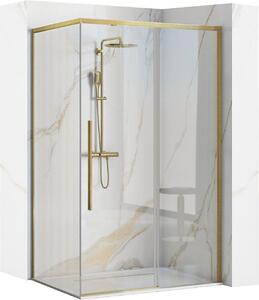 Sprchový Kout Rea Solar 100X80 Brush Gold + Sprchová Vanička Savoy White