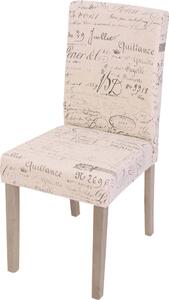 Littau jídelní židle, kuchyňská židle Židle, látka/textil s certifikátem MVG krémový nápis, hnědé nohy