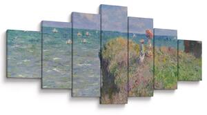 Obraz - Claude Monet, Cliff Walk at Pourville, reprodukce (210x100 cm)