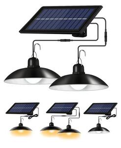 Pronett XJ4624 DUO Solární závěsné lampy na zahradu s dálkovým ovládáním, IP44, 2x 30 LED, černá