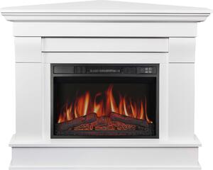 ArtiFlame Elektrický krb Albion Corner AF23S Elektrický rohový krb s ohřevem 1800W realistický 3D efekt plamene LED osvětlení Dálkové ovládání Bílá barva