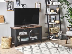 Televizní stolek tmavé dřevo s černou VINCE