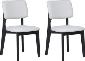 ByLIVING jídelní židle set 2 ELSA / tkaná látka béžová / rám z masivního dřeva černý / š 48, v 87, hl 54 cm