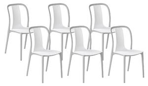 Sada 6 zahradních židlí bílo šedá SPEZIA