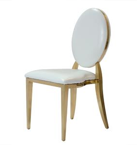 Americká svatební židle Glamour O-back, bílá