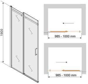 Sprchové dveře MEXEN OMEGA 100 cm