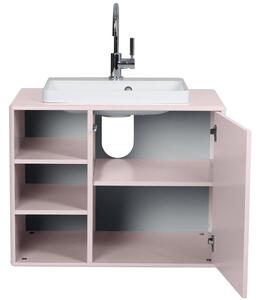 Růžová lakovaná umyvadlová skříňka Tom Tailor Color Bath II. 62 x 80 cm s umyvadlem