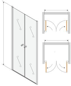 Sprchové dveře MEXEN PRETORIA DUO 165 cm