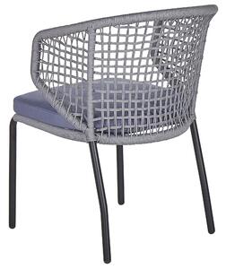 Sada 2 zahradních hliníkových židlí šedých PALMI