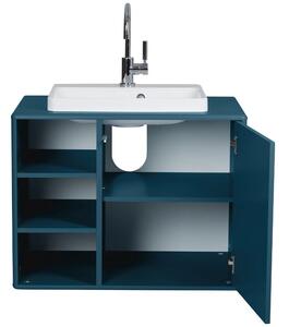 Tmavě modrá lakovaná umyvadlová skříňka Tom Tailor Color Bath II. 62 x 80 cm s umyvadlem