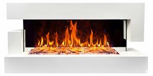 CHEMIN'ARTE – Elektrický nástěnný krb Quartz 3XL 152 cm – bílý s LED efektem plamenů, programovatelným topením, dálkovým ovládáním