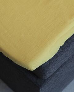 AVOMERI linen Měkčené napínací prostěradlo 200x90x18 cm (žluté)
