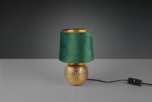 Trio R50821015 stolní svítidlo Sophia 1x40W | E14 - kabelový spínač, zlatá, zelená