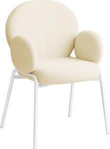 Tectake® Scandi židle, čalouněná potahem bouclé, nosnost 120 kg, 61,5 x 62 x 90 cm