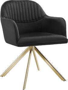 Tectake® sametová otočná židle Lona čalouněná 56 x 59 x 81 cm