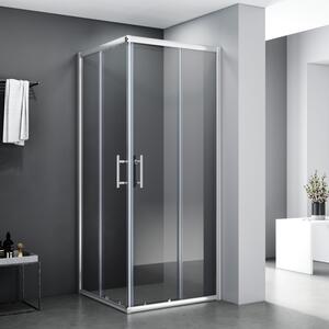 Rohový sprchový kout 76x70x195cm sprchový kout s dvojitými posuvnými dveřmi z 5 mm bezpečnostního skla ESG