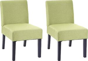 Sada 2 jídelních židlí HWC-F61, lounge chair, látka/textil zelená