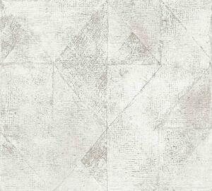 A.S. Création | Vliesová tapeta na zeď DIMEX 2025 38976-3 | 0,53 x 10,05 m | bílá, metalická, šedá