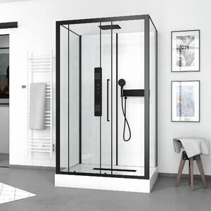 Kompletní sprchový kout MARWELL Kompletní sprchový kout bílý obdélník 90 x 115 x 215 cm - Kompletní sada včetně sprchové vaničky a baterie - Sprchový kout s čelním vstupem a vysoce kvalitním hliníkovým profilem
