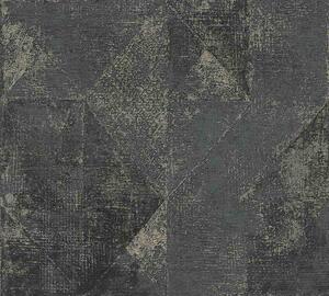 A.S. Création | Vliesová tapeta na zeď Profitex 2022 38976-7 | 0,53 x 10,05 m | zlatá, černá, metalická