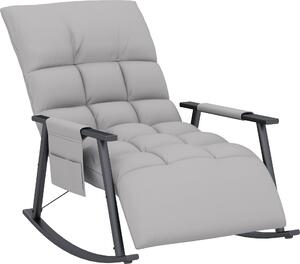 HOMCOM Houpací křeslo, relaxaní křeslo s podnokou a boní kapsou, edé