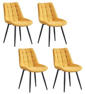 CasaDolce jídelní židle ABSY, žlutá, sada 4 kusů, vysoce kvalitní pohodlné židle, šířka 53 cm, hloubka 55 cm, výška 88 cm