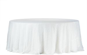 Okrasný obrus s flitry bílý Průměr 340 cm