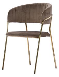 Židle Glamour VELVET s pozlacenými nohami - cappuccino