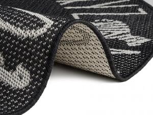 Dětský kusový koberec Flatweave 104885 Black/Cream kruh | Černá Typ: kulatý 120x120 cm