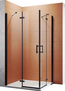 SONNI černý sprchový kout rohový vstupní sprchový kout závěsné dveře sprchový kout nano sklo rohový sprchový kout 90x100x195cm 6mm ESG bezpečnostní sklo