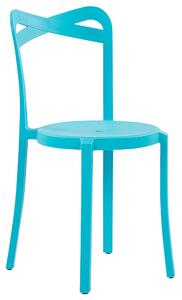Sada 4 jídelních židlí plastových modrých CAMOGLI