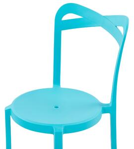 Sada 6 jídelních židlí plastových modrých CAMOGLI