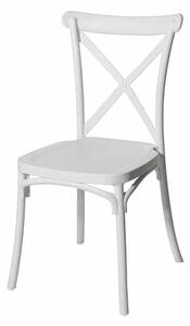 Boho rustikální kuchyňská židle - bílá