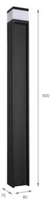 Venkovní lampa VESPER 1xG9/5W/230V IP44 80 cm černá