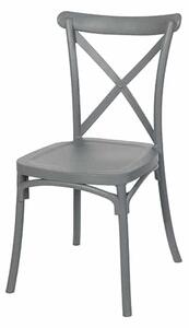 Boho rustikální kuchyňská židle - šedá
