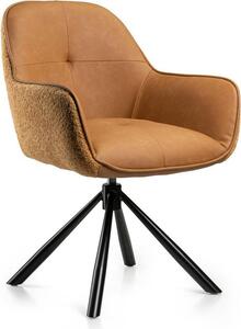 HowHomely | Židle do jídelny - Tokio - Oranžová - Moderní design s ergonomickým komfortem - Čalouněná židle - s funkcí automatického návratu