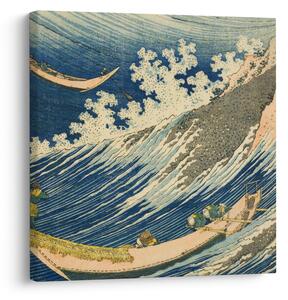 Obraz - Katsushika Hokusai, Fishing Boats at Choshi in Shimosa (Soshu Choshi), reprodukce (30x30 cm)