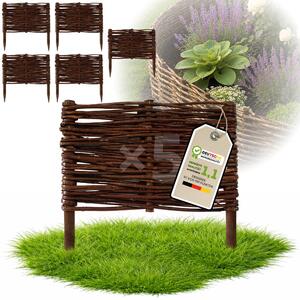 Floranica 5 kusů Vrbový plot 20 cm x 30 cm – Zahradní plot z vrbového proutí Palisáda Přírodní oplocení Ohraničení záhonu