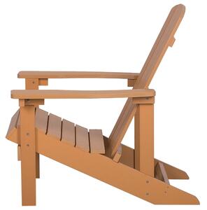 Zahradní židle s podnožkou barva týkového dřeva ADIRONDACK