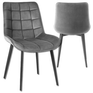 Omna | Jídelní židle Veluform Lux - Grafitová - Moderní - Pohodlná - Elegantní design - Kovové nohy