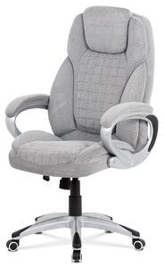 Kancelářská židle, šedá látka, kříž plast stříbrný, houpací mechanismus - KA-G196 SIL2